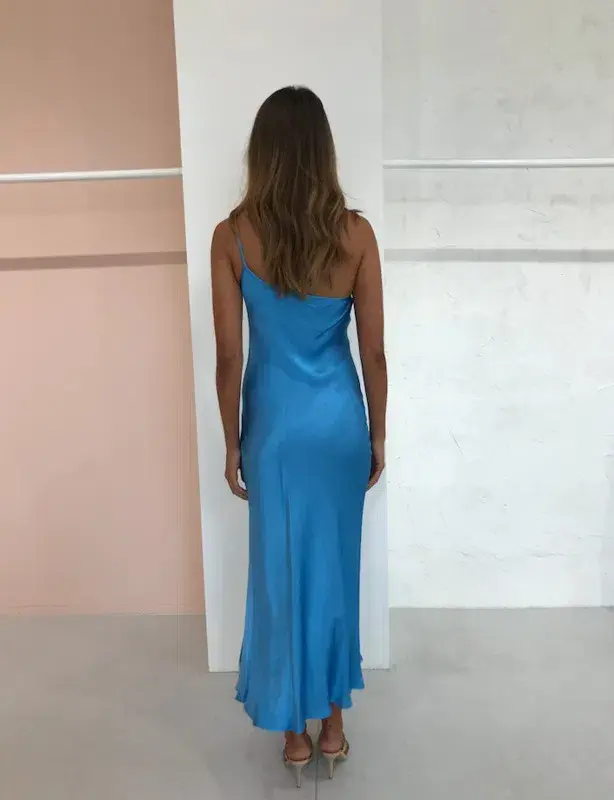 Bec & Bridge Frederic Asym Midi Dress Blue - Size 12 - Image 3