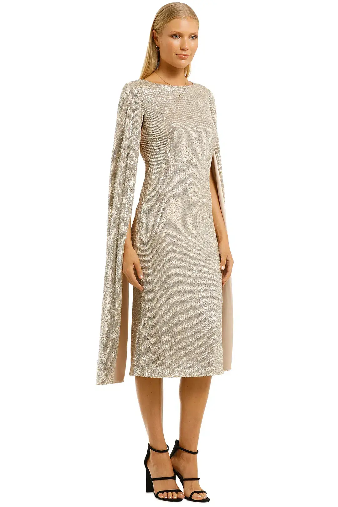 Trelise Cooper This Changes Everything Midi Dress in Champagne Sequin Size 14 - Image 2