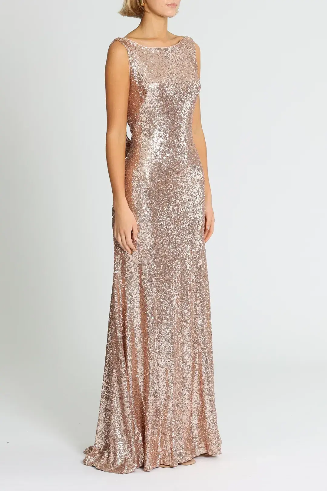 Theia Gemma Gown in Rose Gold Size 14 - Image 2