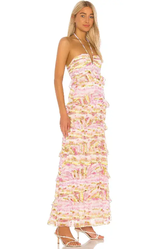 Tularosa Henley Maxi Dress Orchid Multi Tie Dye Size XS / AU 6 - Image 2