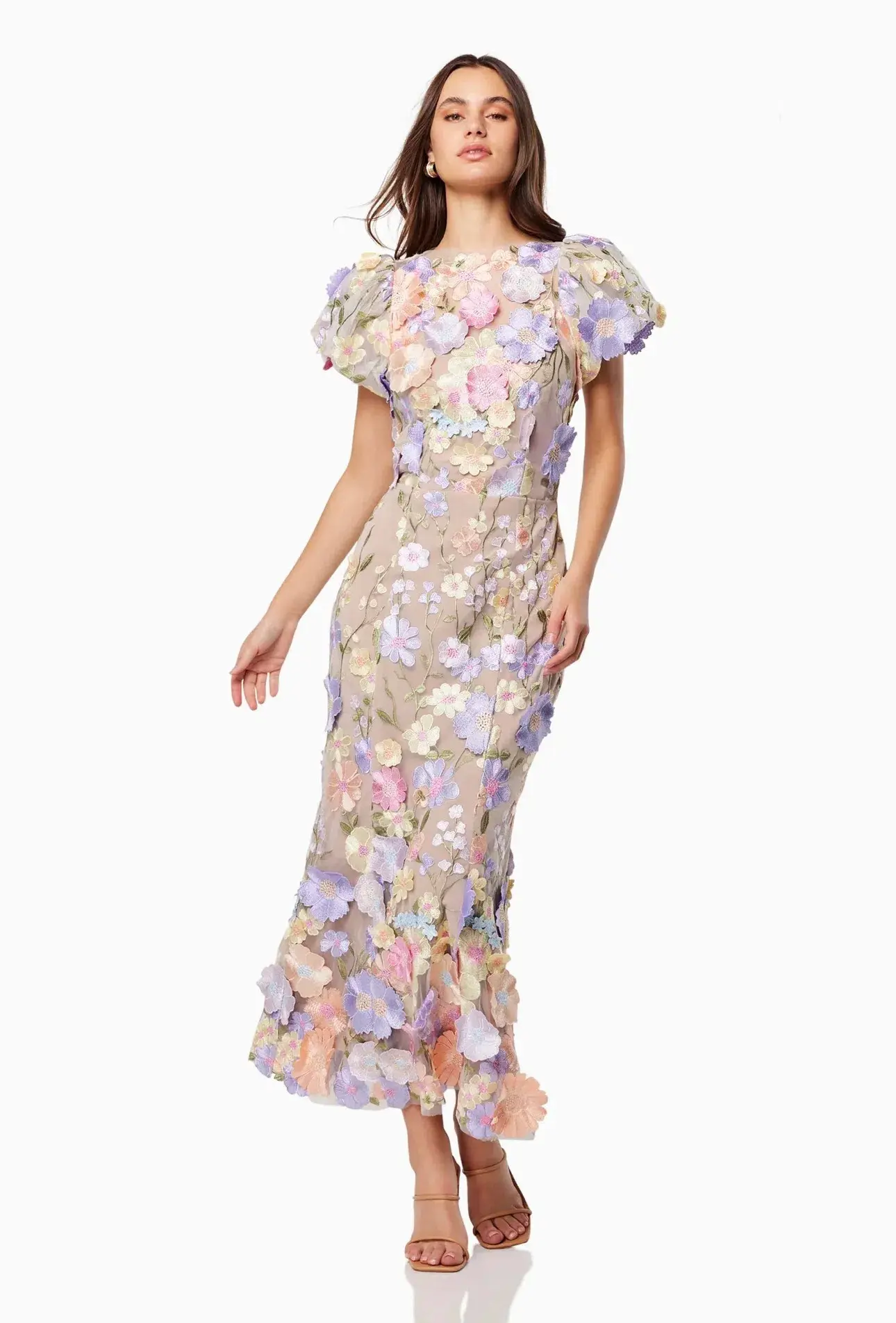 Elliatt Astraea 3D Lace Maxi Dress Floral Size L / AU 12 - Image 1