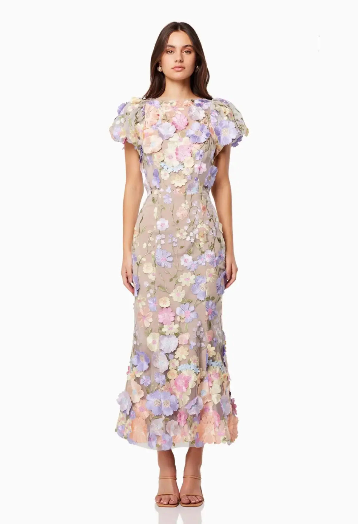 Elliatt Astraea 3D Lace Maxi Dress Floral Size L / AU 12 - Image 2