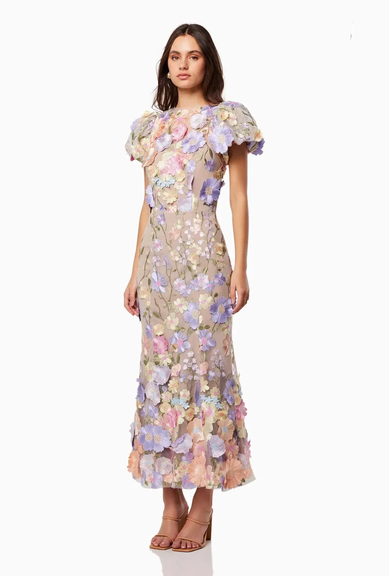 Elliatt Astraea 3D Lace Maxi Dress Floral Size L / AU 12 - Image 4