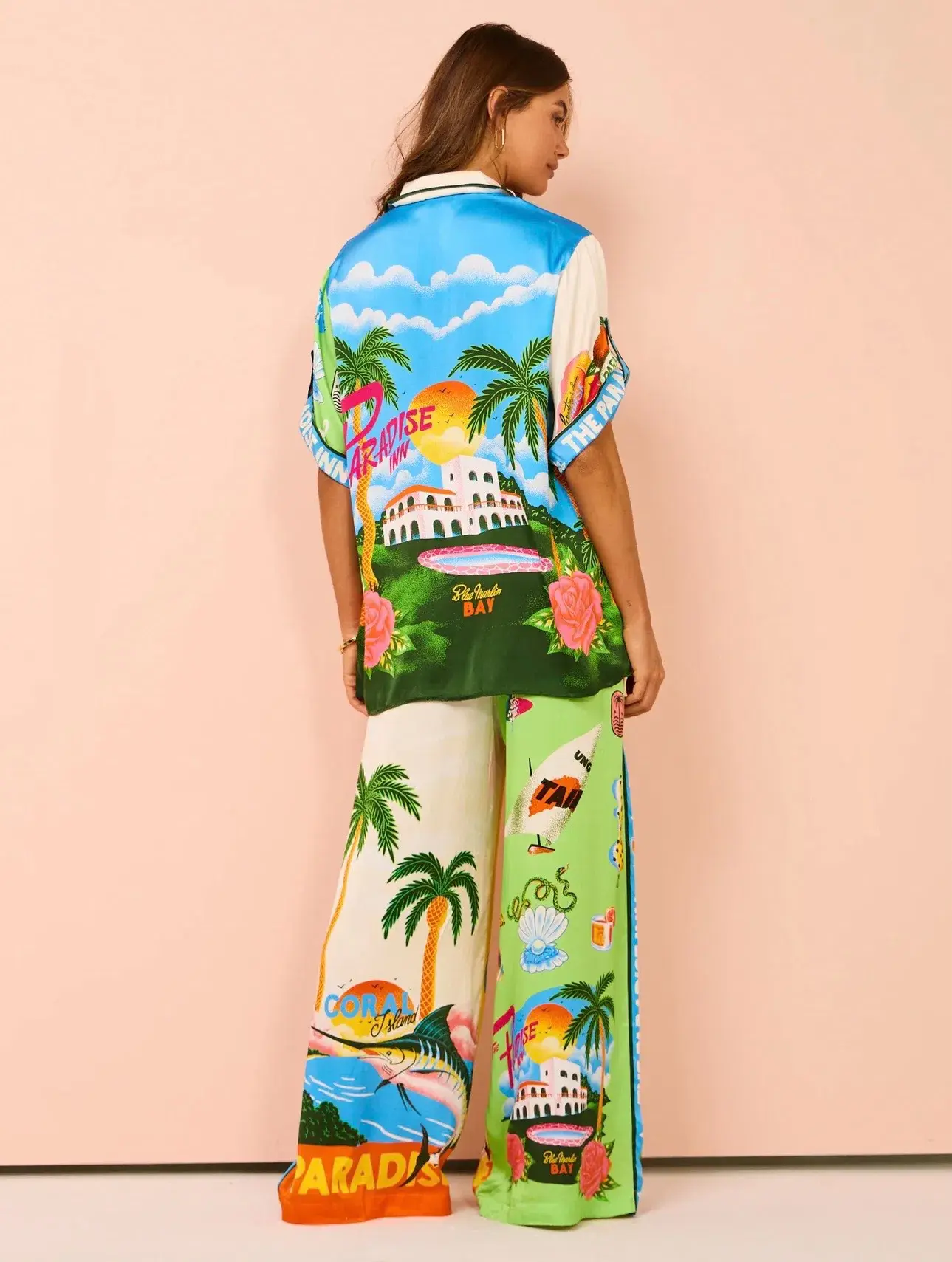 Alemais Paradiso Silk Shirt Size 6 & Pants Size 10 Set  - Image 4