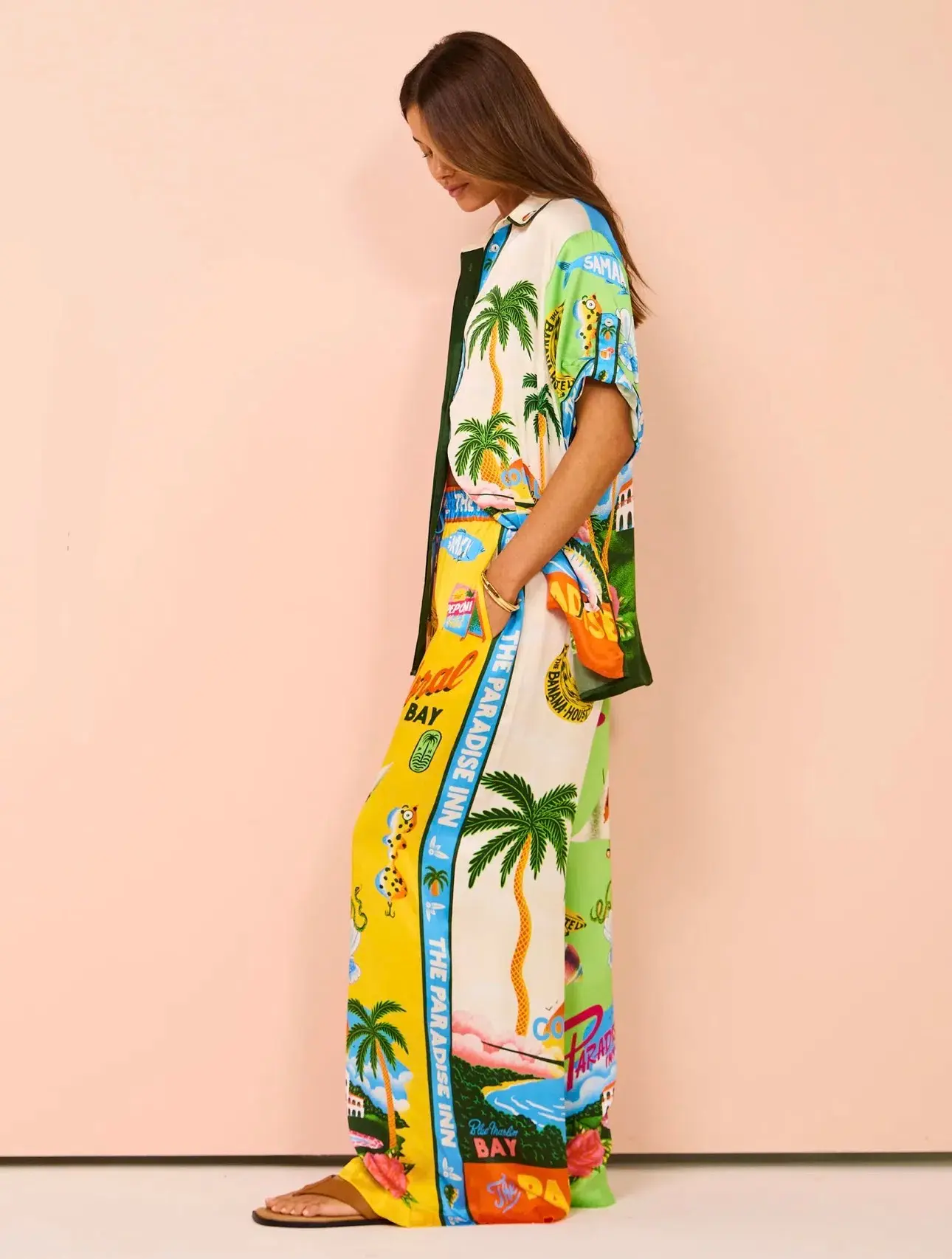 Alemais Paradiso Silk Shirt Size 6 & Pants Size 10 Set  - Image 2