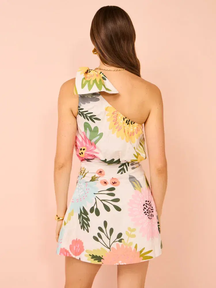 By Nicola Amelie One Shoulder Mini Dress In Potpourri Size 10  - Image 4