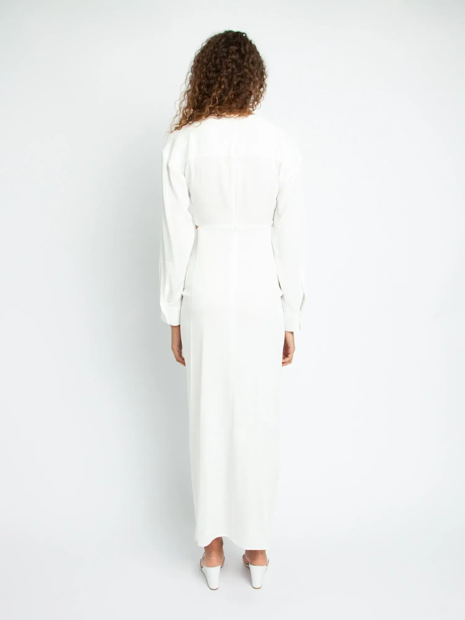 Christopher Esber Ruched Disconnect Shirt Dress White Size 10 - Image 2