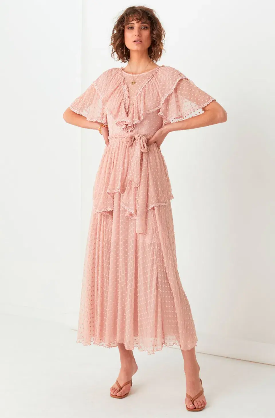 Spell Zoe Gown Belted Dress  Blush Pink Size S / AU 8 - Image 1