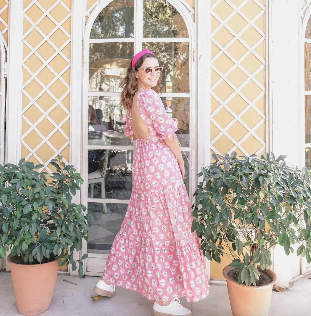 Palm Noosa Grove Street Dress In Pink Stamp Size 14 - Image 3