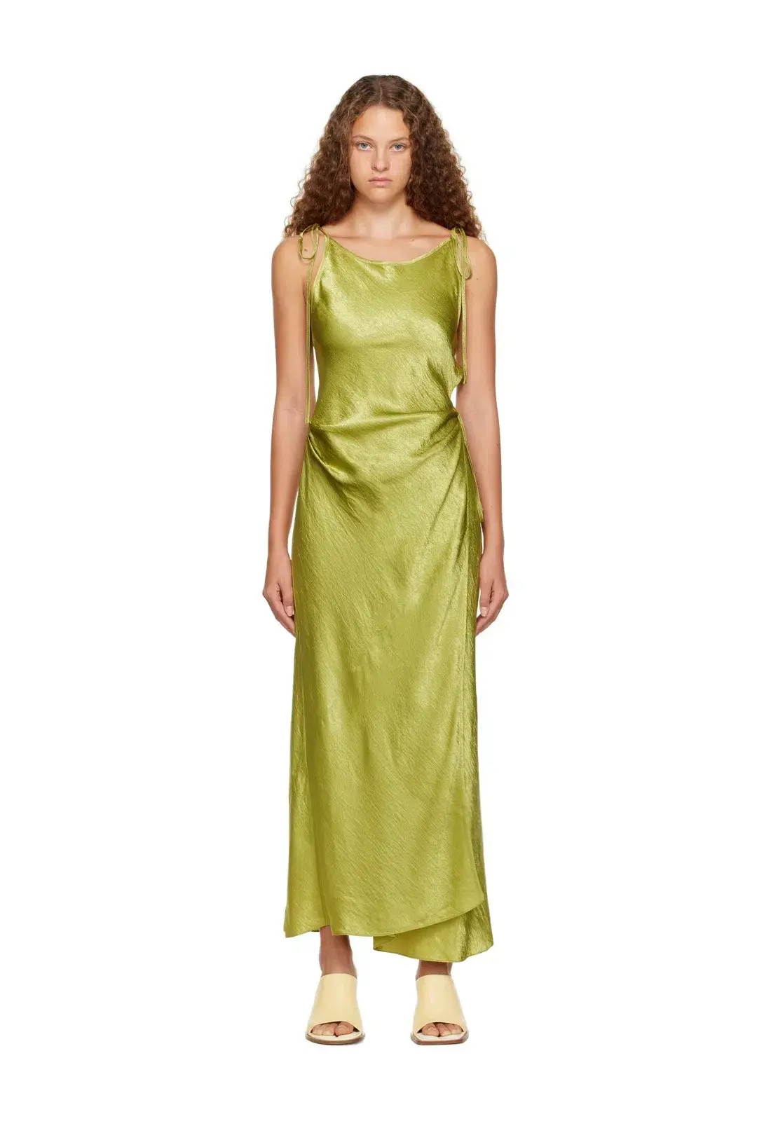 Acne Studio Wrap Satin Dress Green Size 8 - Image 1