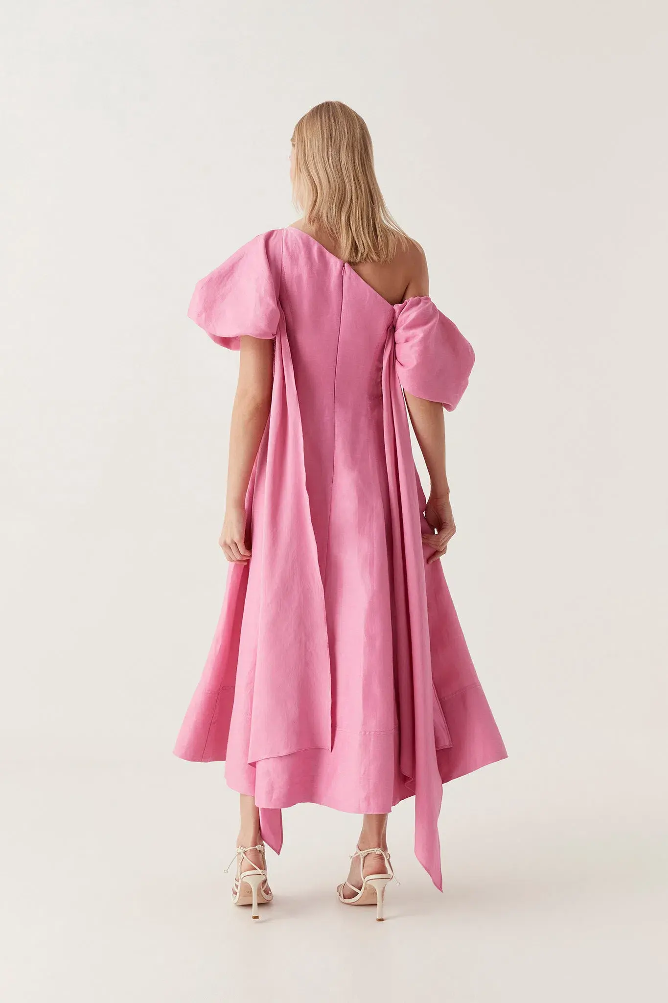 Aje Arista Tulip Sleeve Midi Dress Pink Size 12 - Image 2