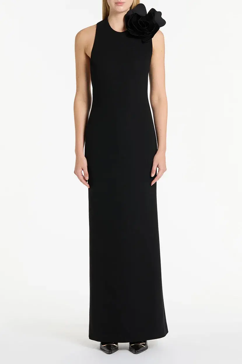 Carla Zampatti Crepe C Back Gown Black Size 6  - Image 8