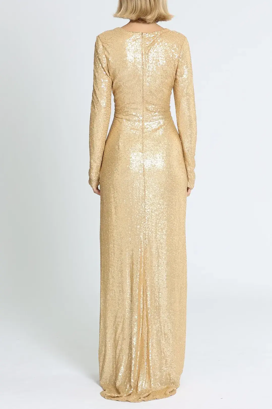Tadashi Shoji Angelique Drape Gown Gold Size 14 - Image 3