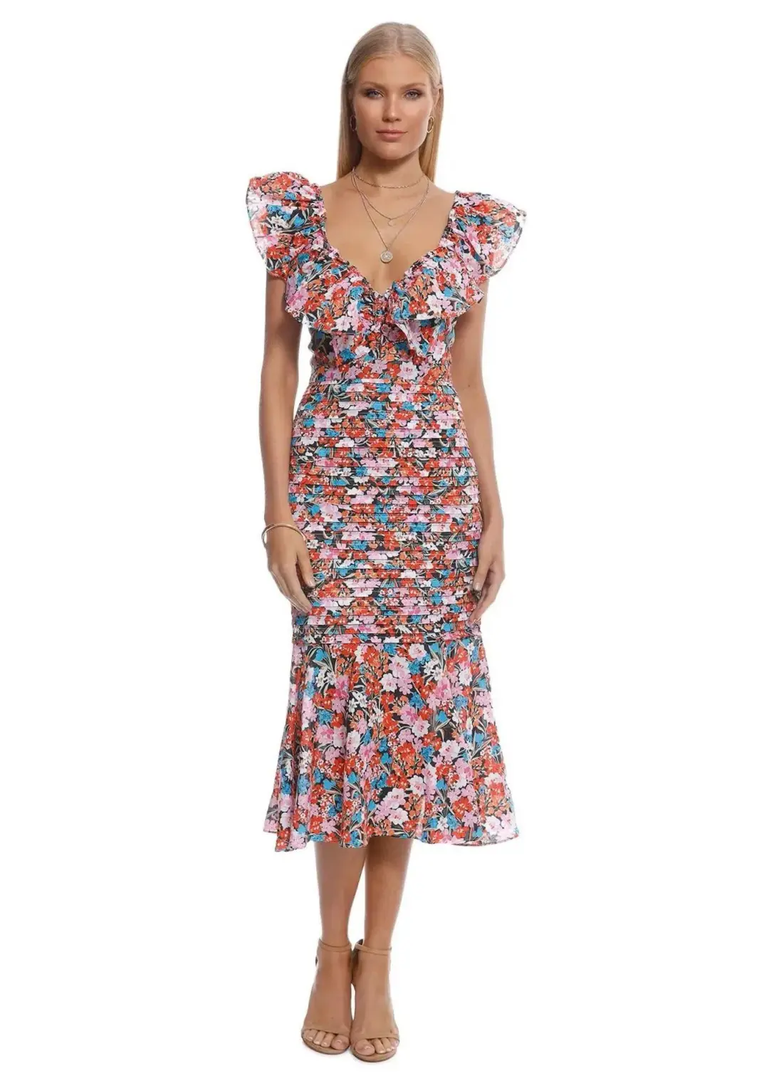 Talulah Cloud Nine Midi Dress Floral Size 6 for rent on The Volte - main image
