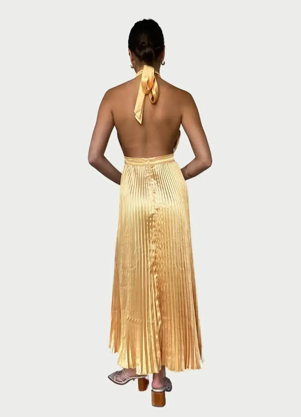 L'Idee Renaissance Split Gown Mango Gold Size 8 - Image 3