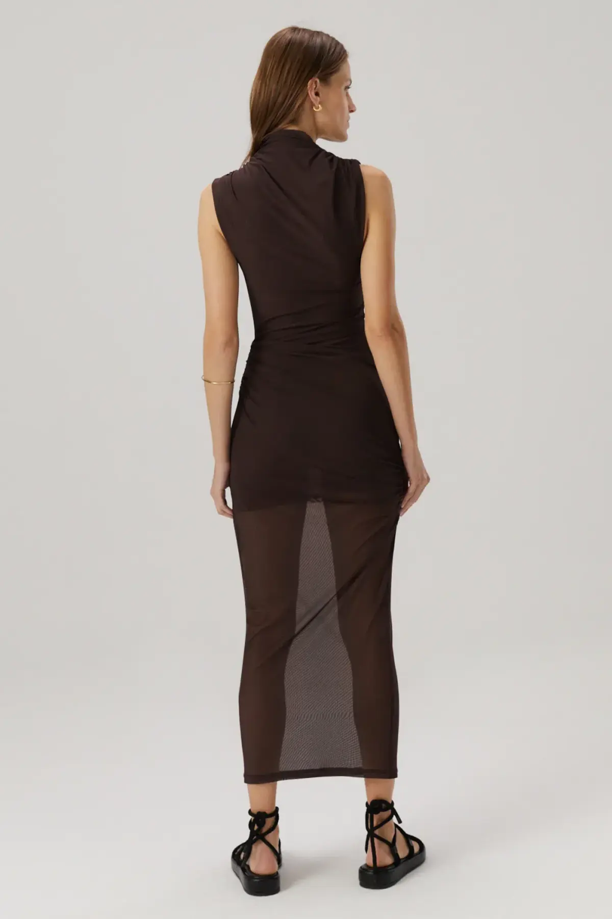 MISHA Tillie Midi Dress Umber Brown Size 8 - Image 3