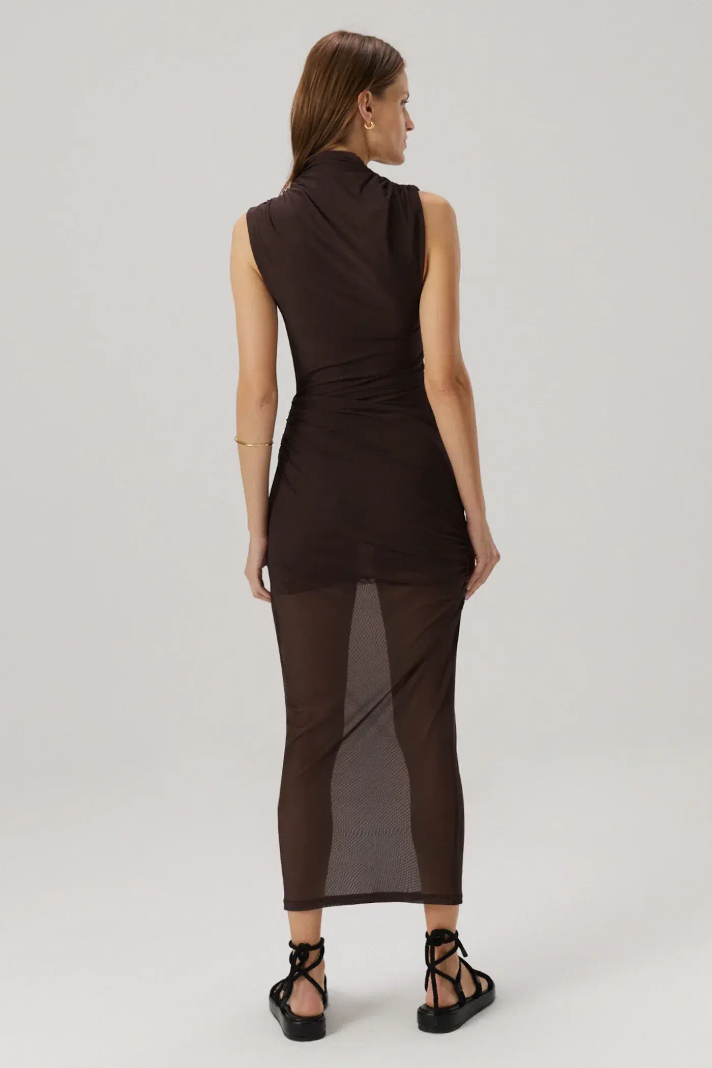 MISHA Tillie Midi Dress Umber Brown Size 8 - Image 3