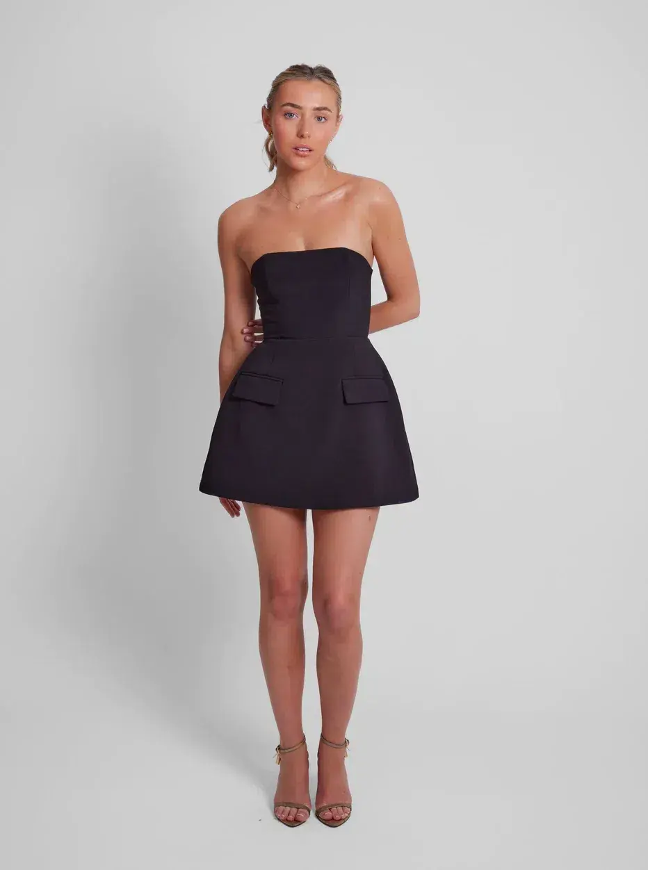 Odd Muse The Ultimate Muse Strapless Mini Dress in Black Size S / AU 8 for rent on The Volte - main image