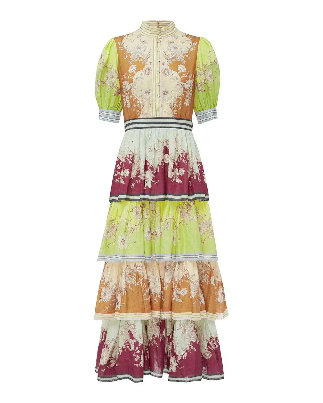 Alemais Marlow Frill Midi Dress in Multi Size 12 - Image 3