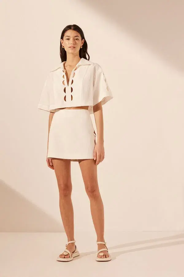 Shona Joy Julieta Scallop Set Cream Size 6  for rent on The Volte - main image