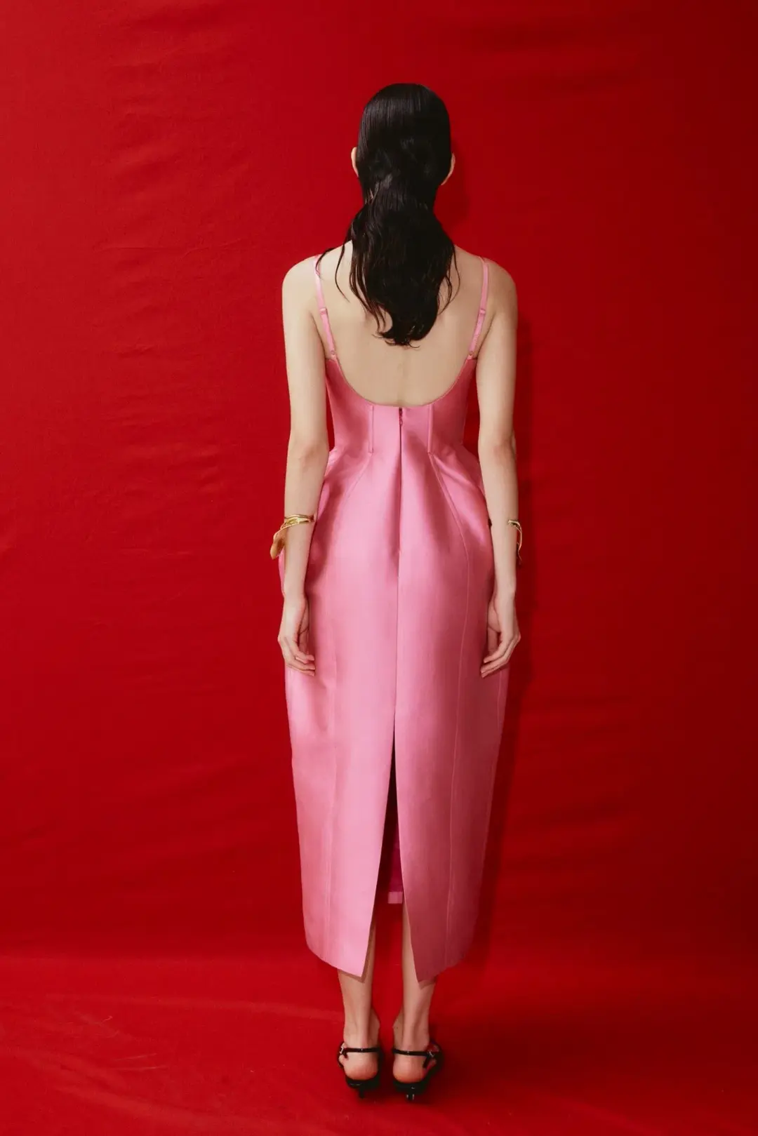 Alemais Priscilla Sculpt Midi Dress Pink Size 10 for rent on The Volte - main image