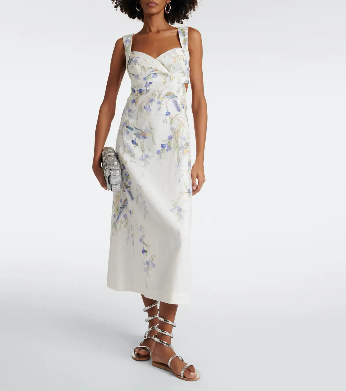 Zimmermann Natura Midi Dress Blue Birds Size 2 / AU 12  - Image 1