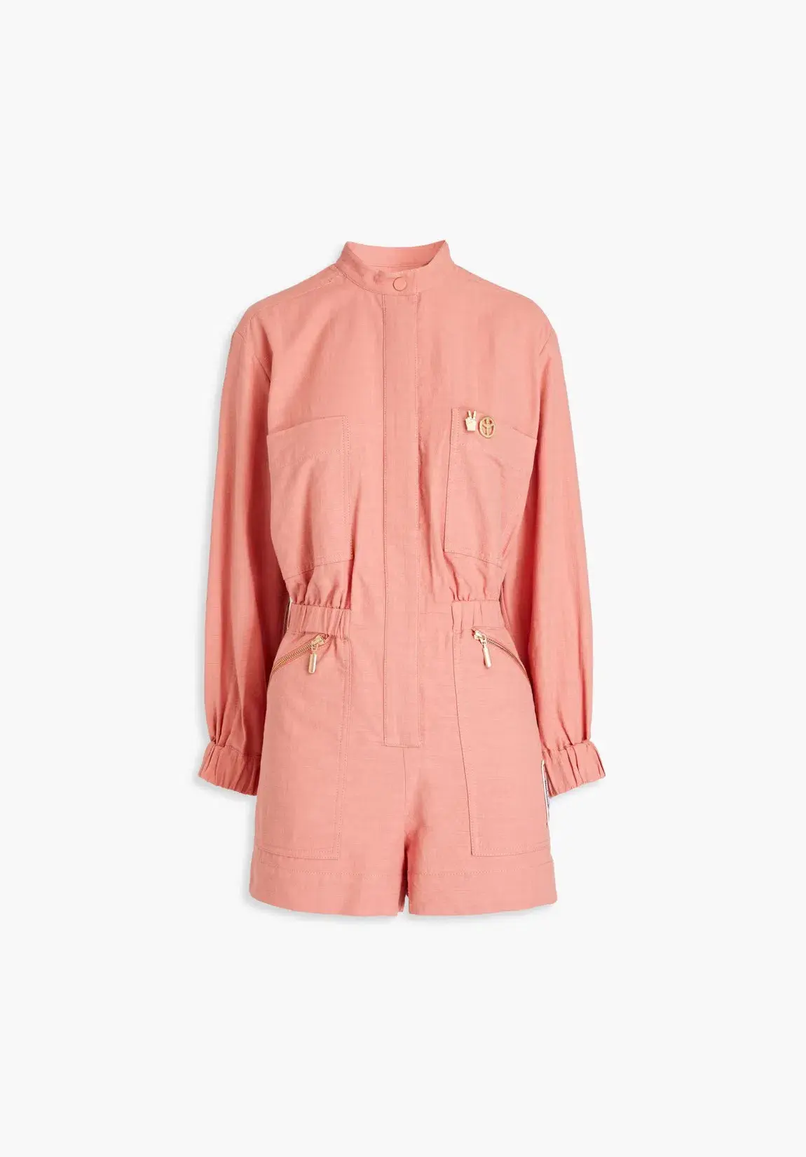 Zimmerman Appliquéd Cotton Playsuit Pink Size 4/ AU 16 - Image 3