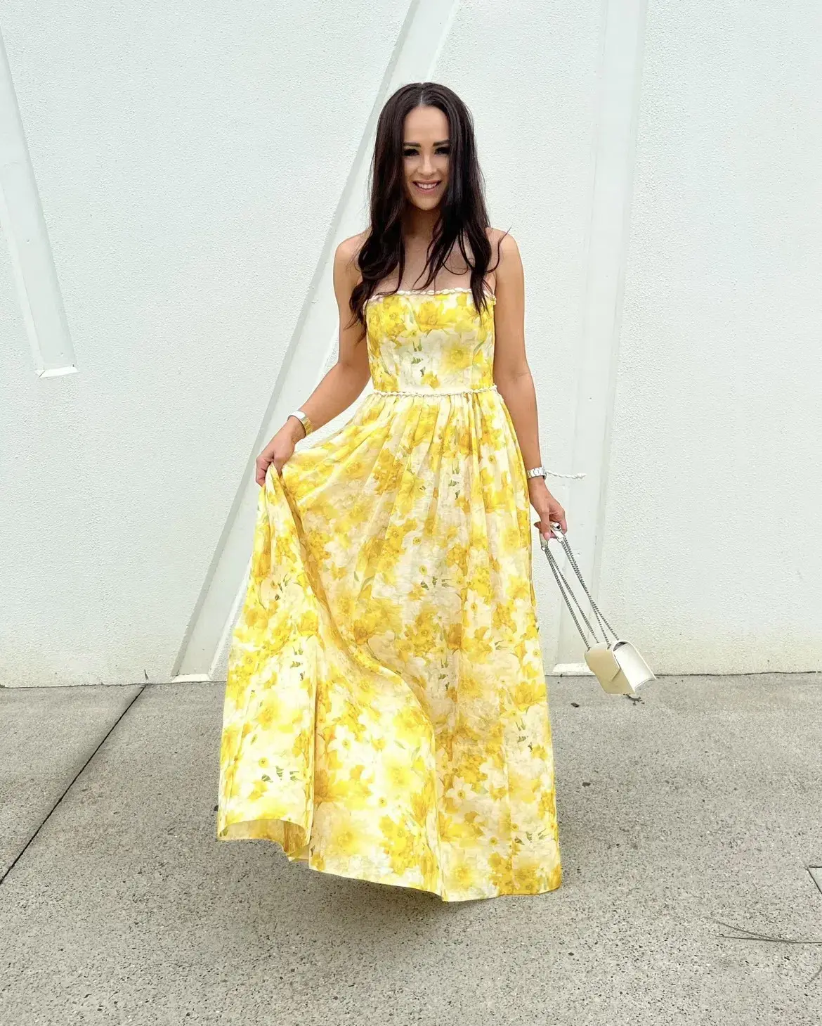 Zimmermann Wonderland Shell Embellished Silk Blend Gown Yellow Size 3 / AU 14 - Image 2