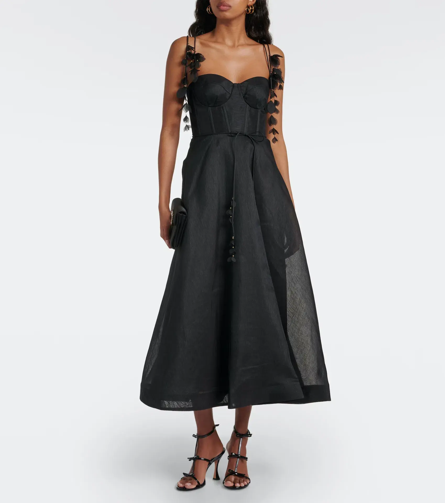 Zimmermann Natura Corset Midi Dress Black Size 0 / AU 8  - Image 1