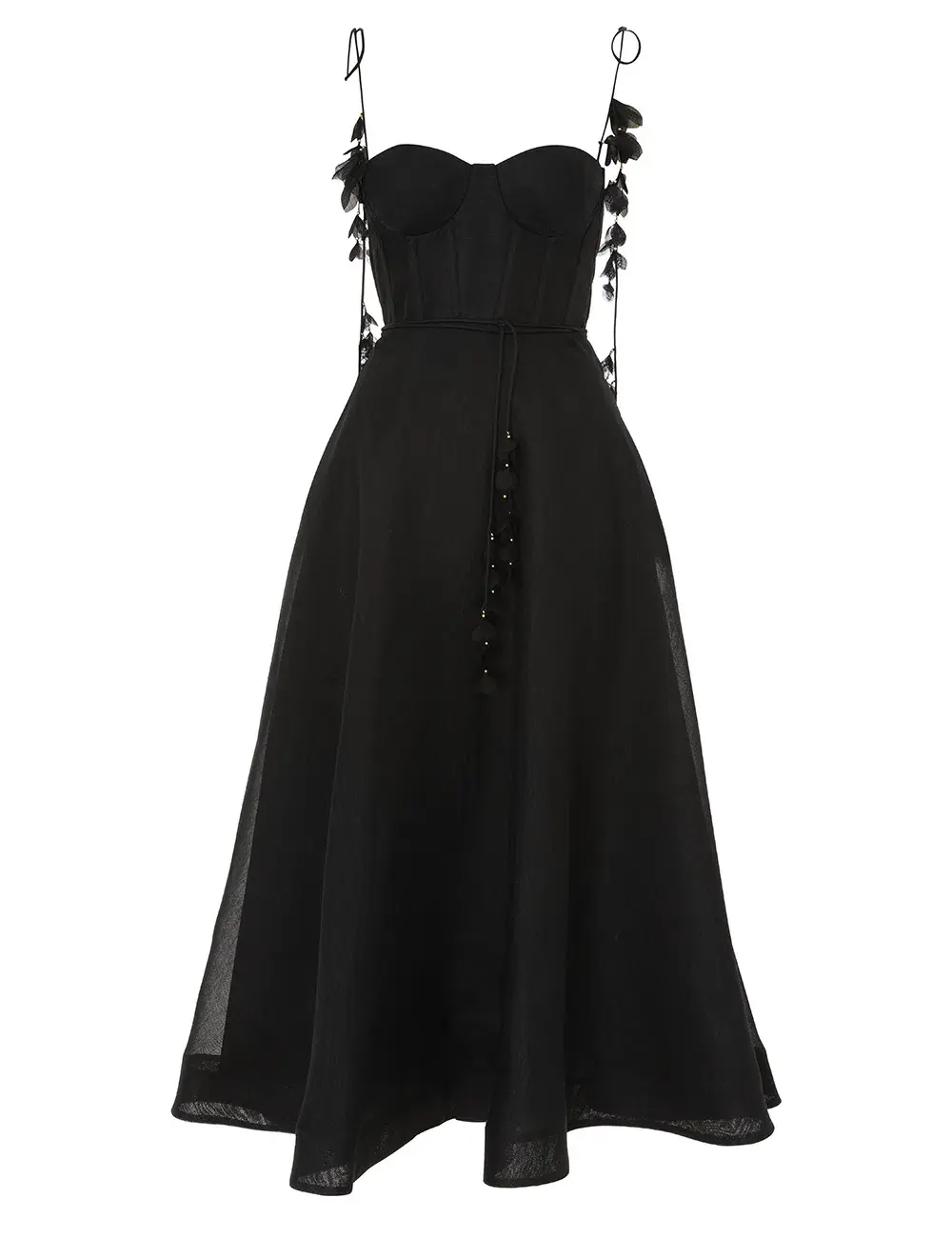 Zimmermann Natura Corset Midi Dress Black Size 0 / AU 8  - Image 4