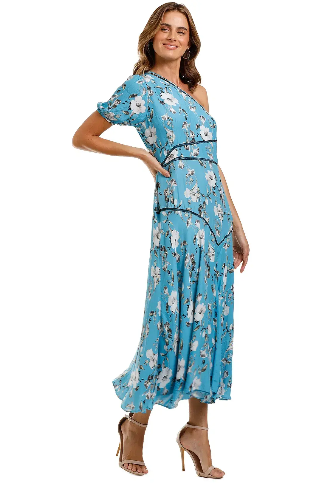 Talulah Cannes Midi Dress in Blue Valentine Floral Size 8 - Image 2