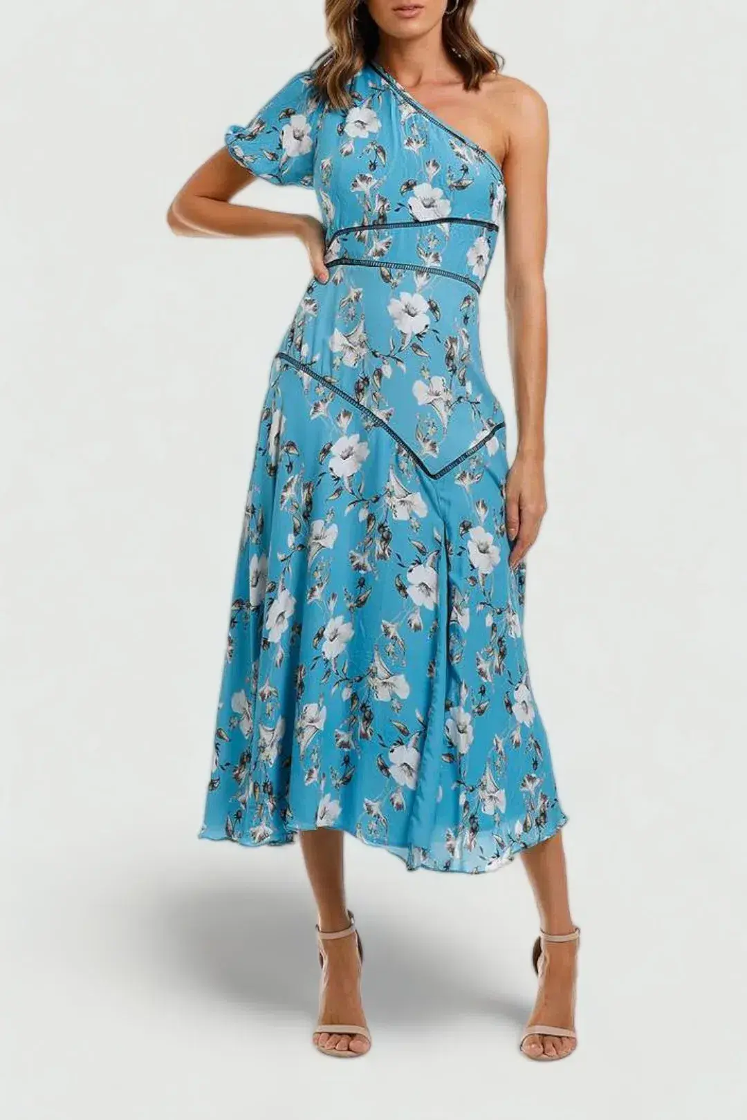 Talulah Cannes Midi Dress in Blue Valentine Floral Size 8 - Image 1
