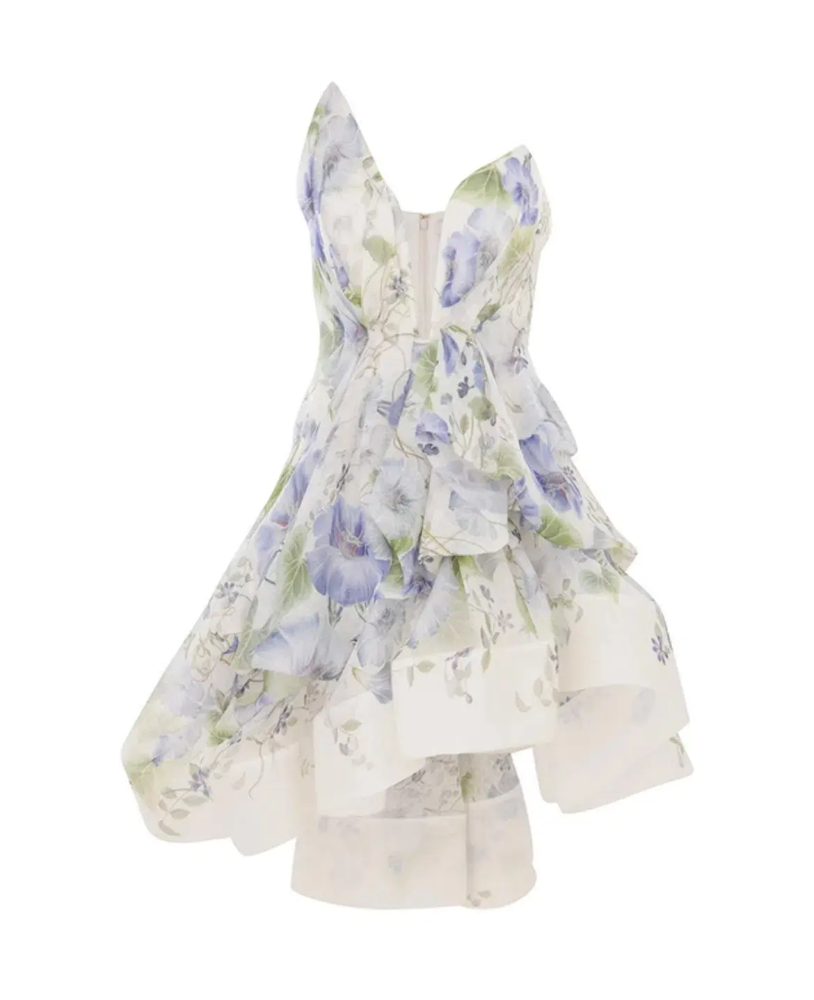 Zimmermann Natura Draped Mini Dress in Blue Floral Size 1/AU 10 - Image 4