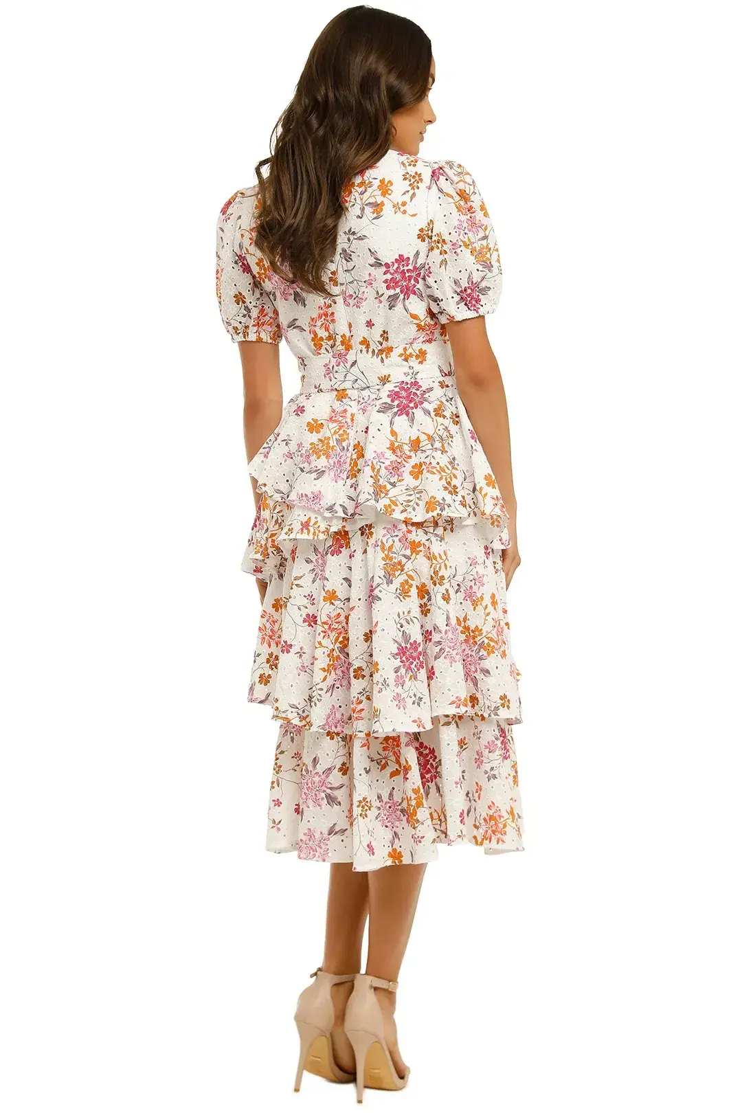 Talulah Jasmine Vines Midi Dress in Jasmine Vines Print Size 14 for rent on The Volte - main image