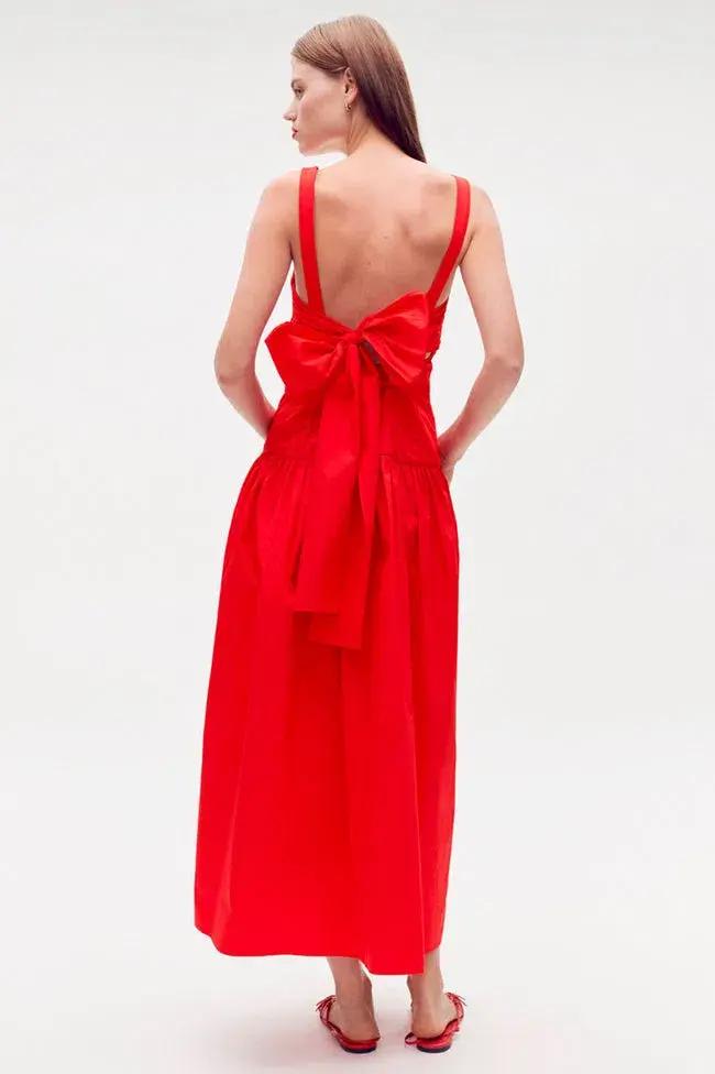 Oroton Poppy Tie Back Sundress Red Size 8 - Image 2