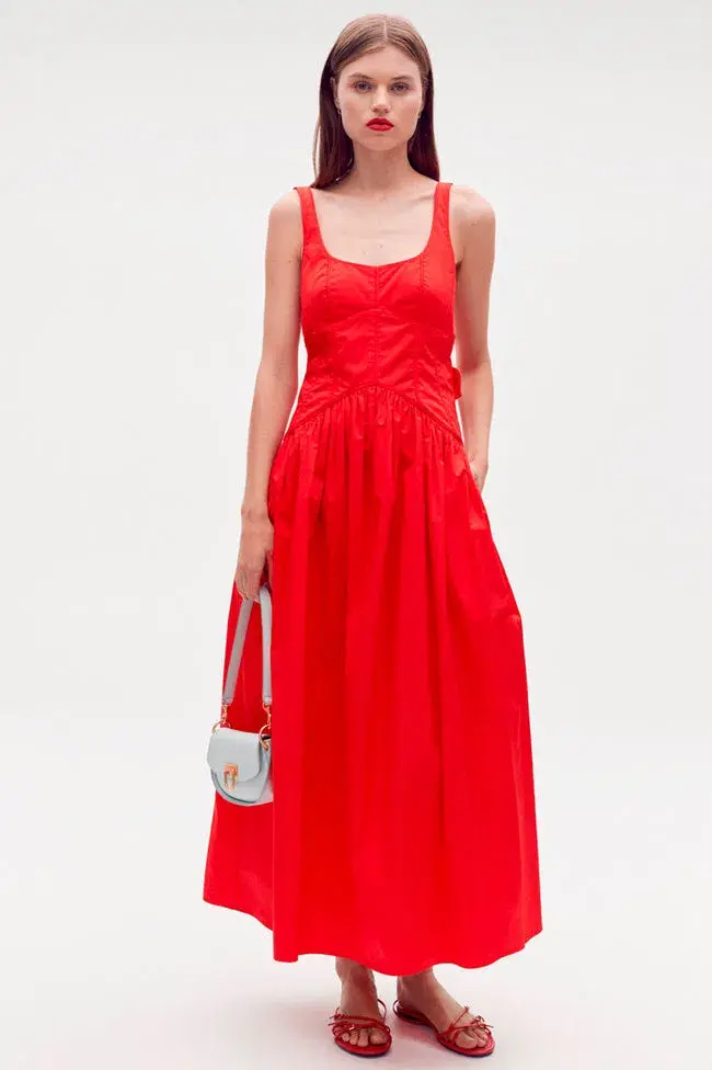 Oroton Poppy Tie Back Sundress Red Size 8 - Image 1