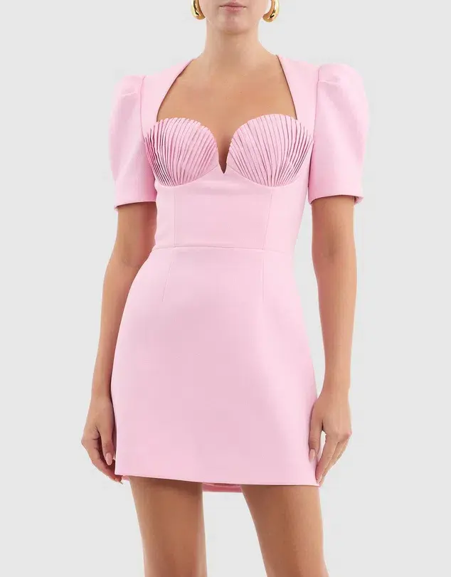 Rebecca Vallance Jenna Short Sleeve Mini Dress Pink Size 10 - Image 1