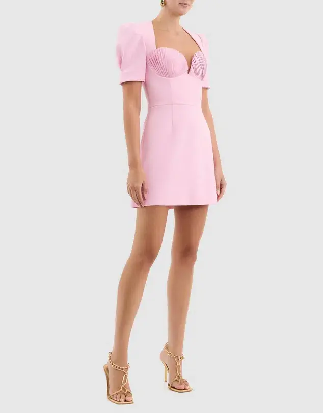 Rebecca Vallance Jenna Short Sleeve Mini Dress Pink Size 10 - Image 2