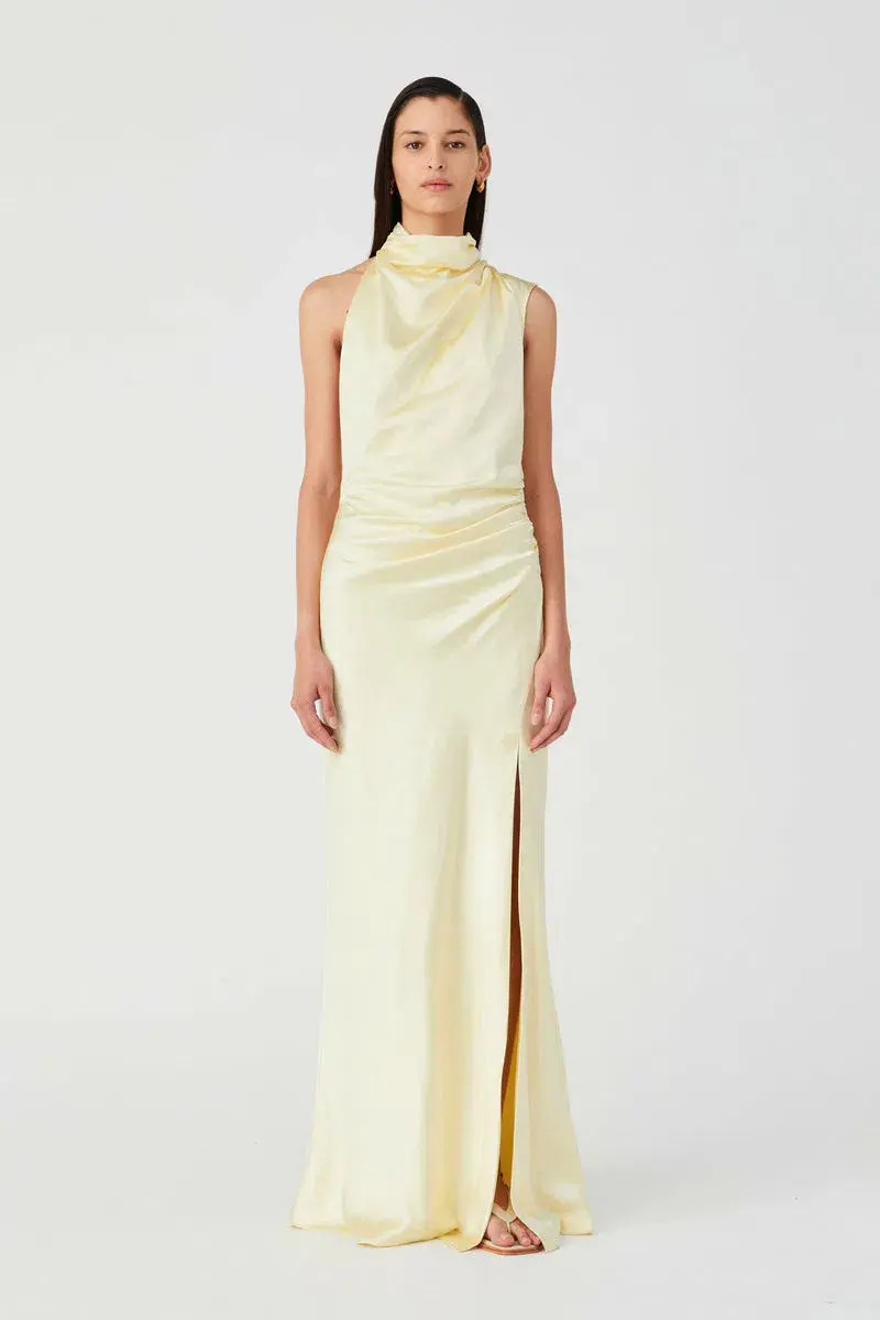 Misha Costantina Gown Soft Gold Size 12 - Image 1