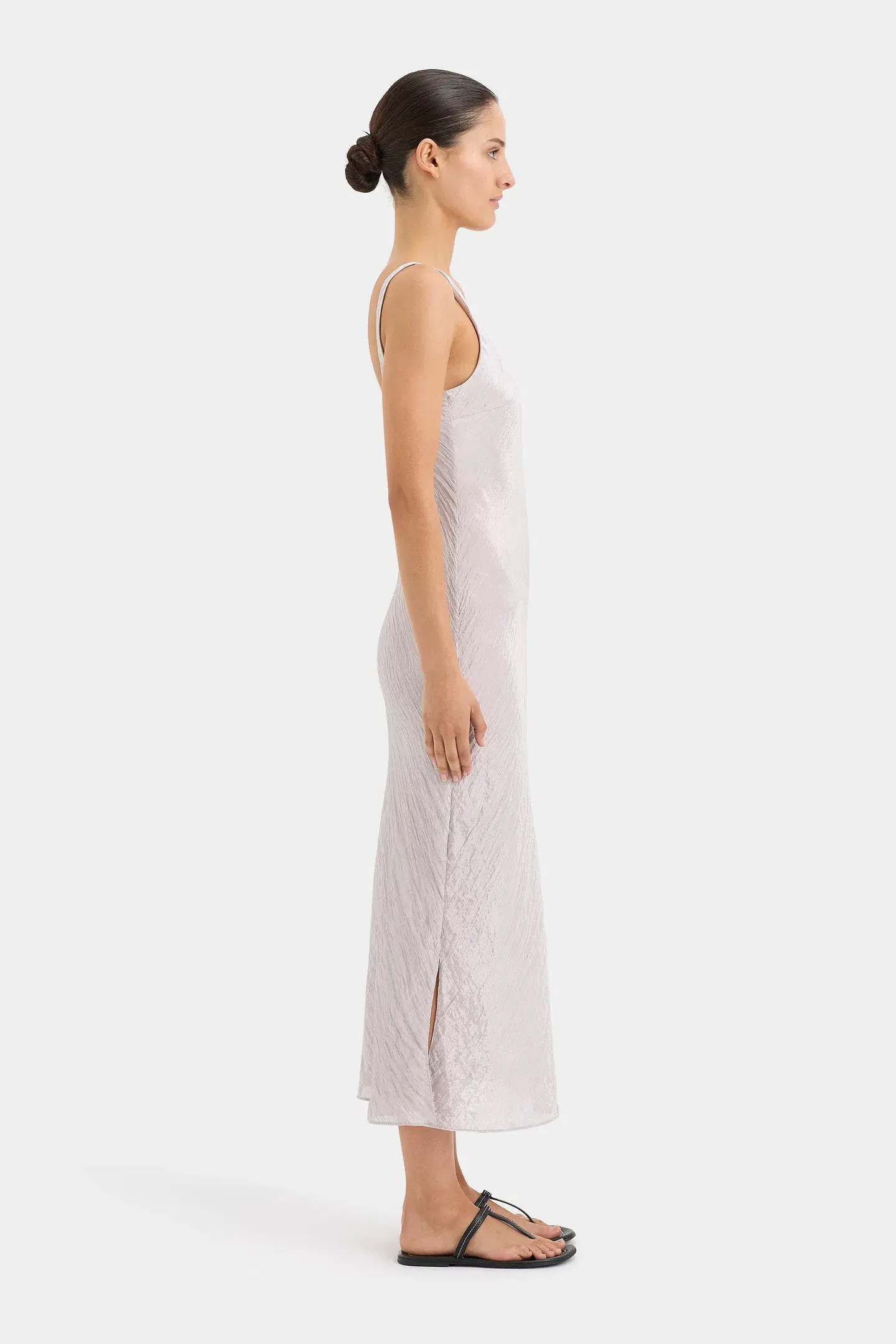 Sir the Label Ligera Bias Slip Midi Dress Silver Size 1 / AU 8 - Image 2