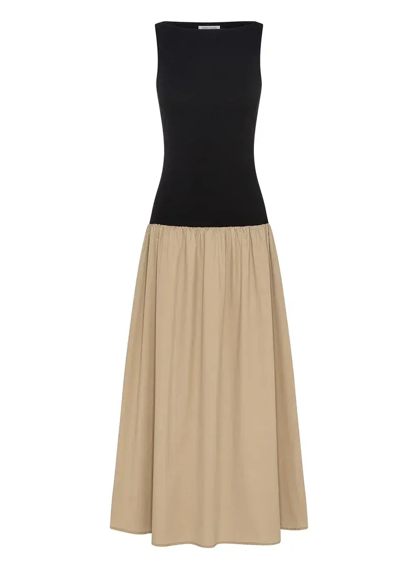 Anna Quan Juliana Two Tone Dress Latte Size 8 for rent on The Volte - main image