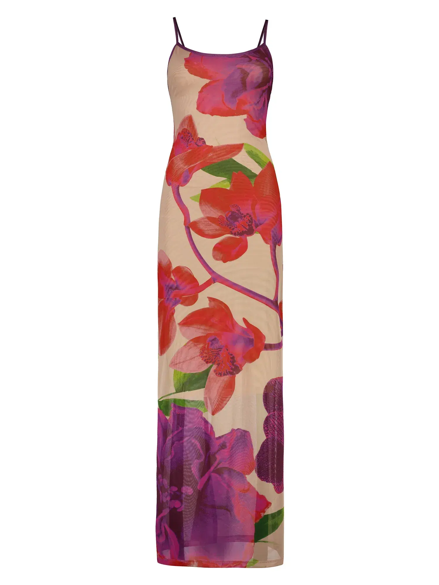 With Harper Lu Slip Dress in Mesh Fuchsia Bloom Size 8 - Image 3