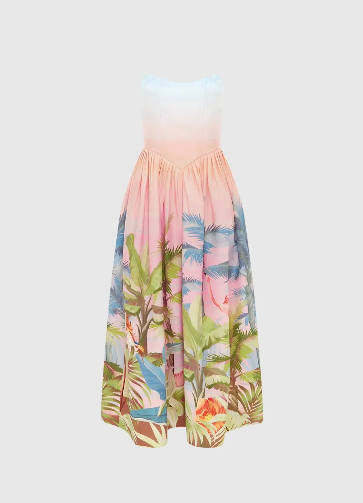 Leo Lin Melanie Bustier Midi Dress in Dreamscape Print Size 10 - Image 3