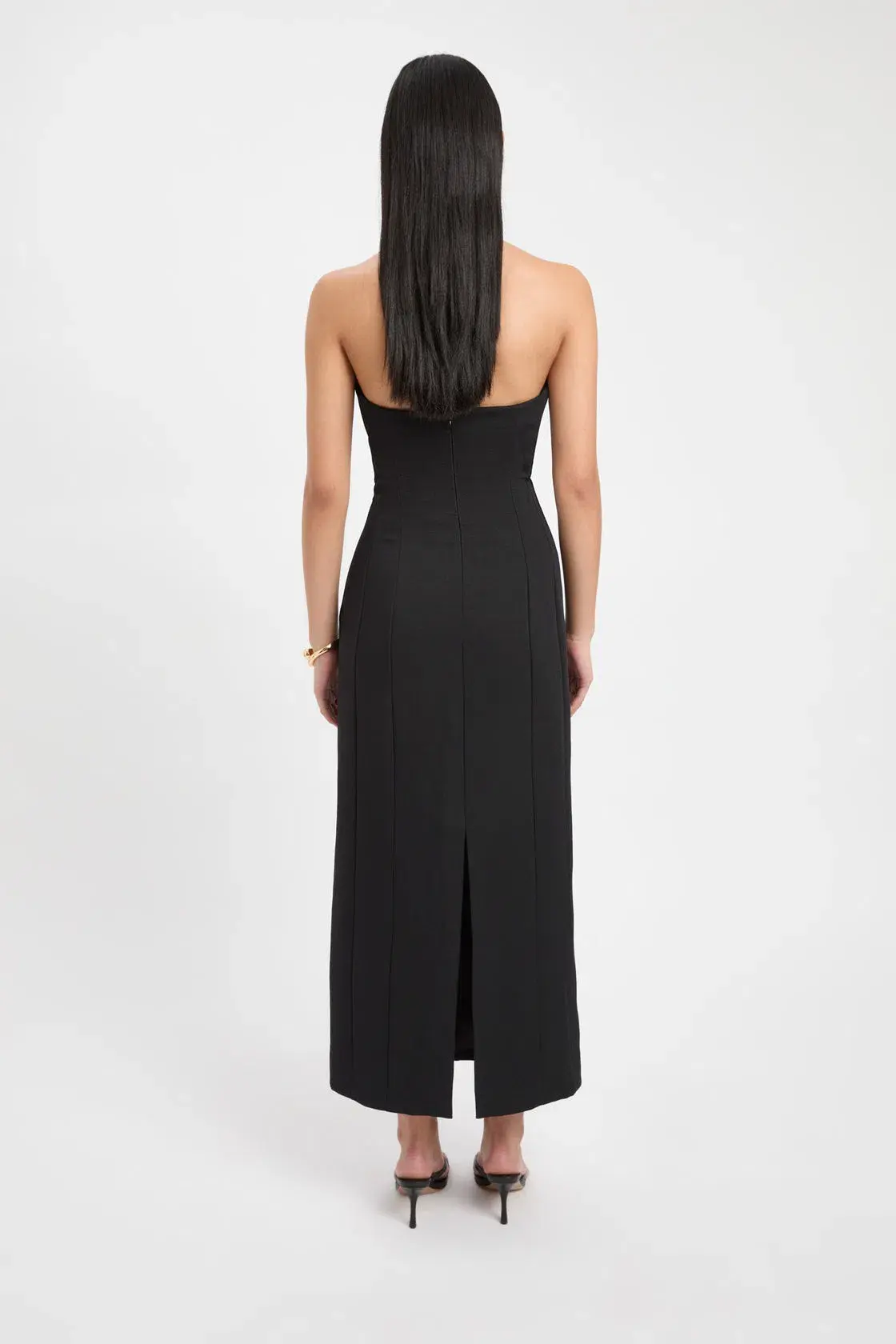 Kookai Oyster Strapless Midi Dress Black Size 34 / AU 6 - Image 3