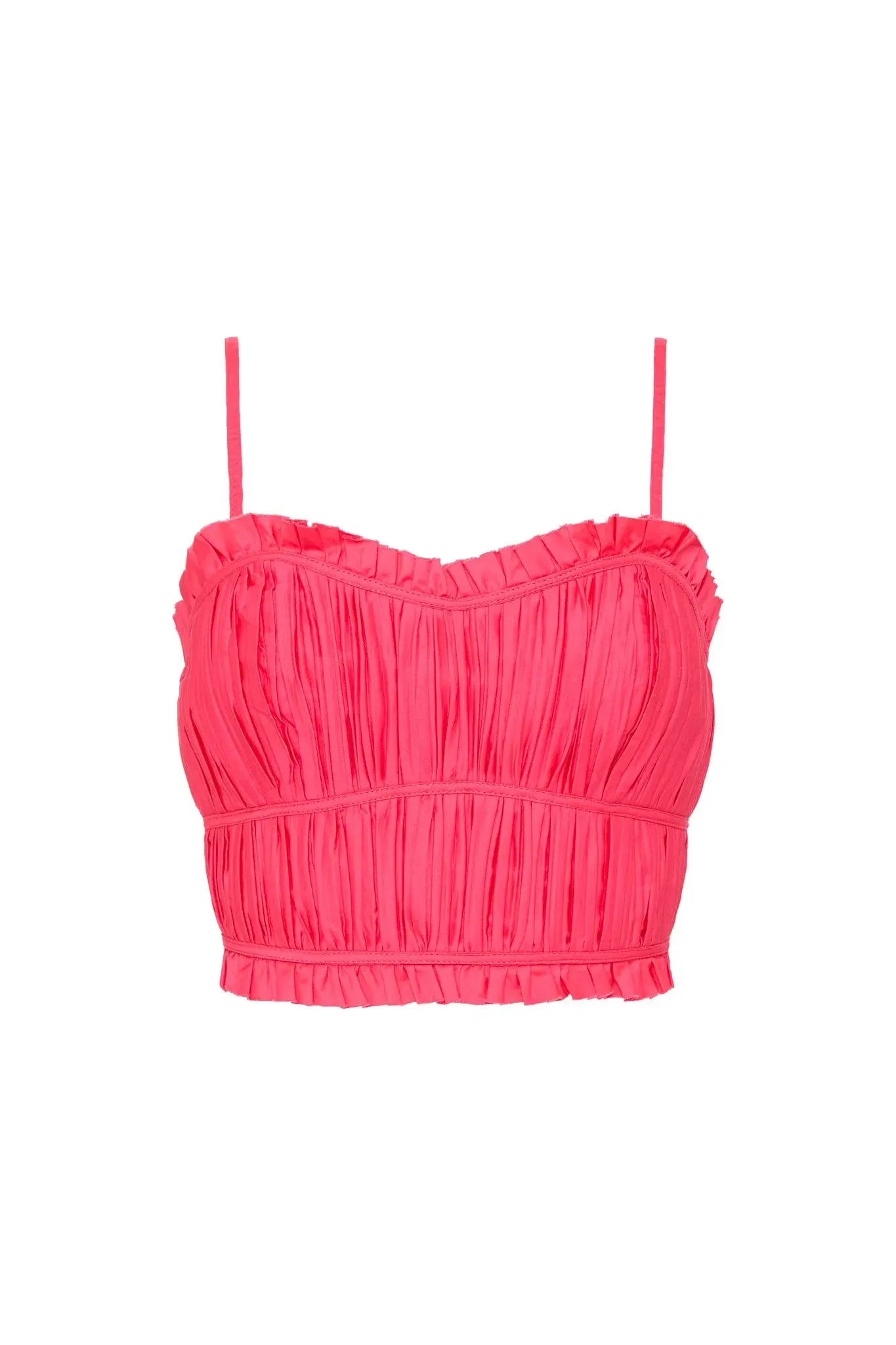 Aje Pepper Ruched Crop Bodice Size 14 & Calder Mini Skirt Size 12 Set Rouge Pink - Image 6