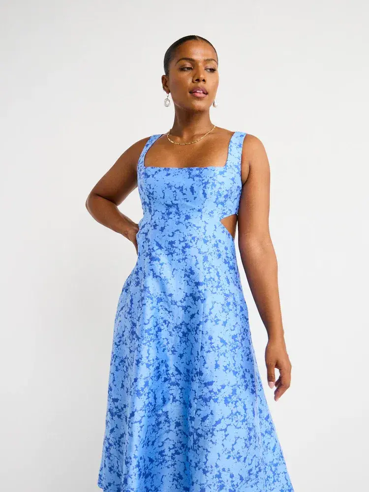 Acler  Pennant Dress in Blue Iris Floral Print Size 10 - Image 4