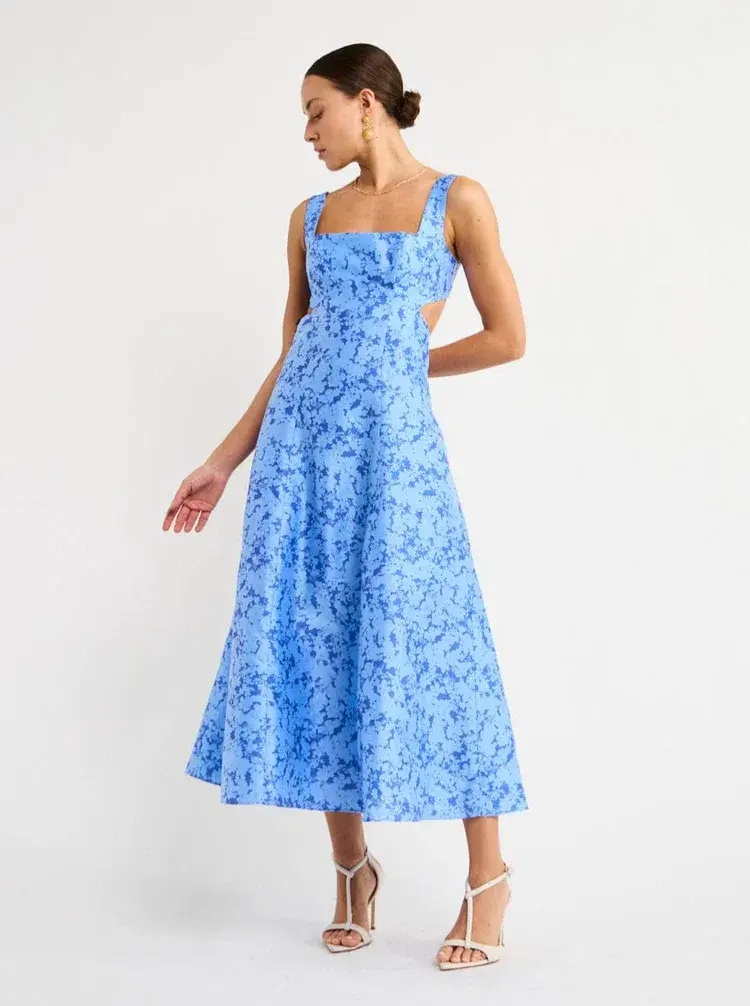 Acler  Pennant Dress in Blue Iris Floral Print Size 10 - Image 1