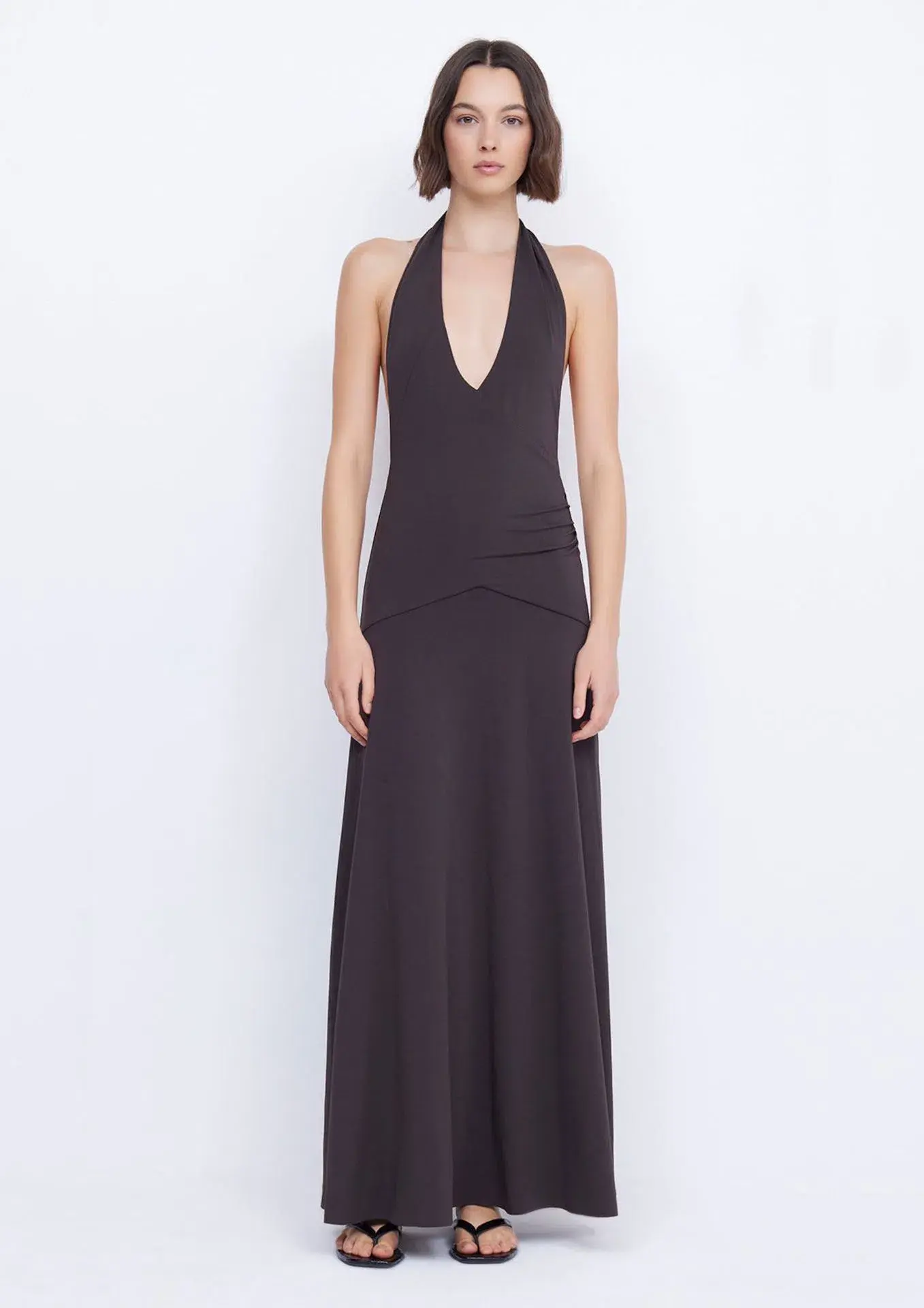 Bec & Bridge Blanche Halter Maxi Dress Espresso Brown Size 6 - Image 1