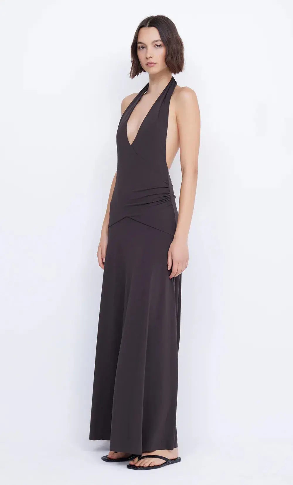 Bec & Bridge Blanche Halter Maxi Dress Espresso Brown Size 6 - Image 2