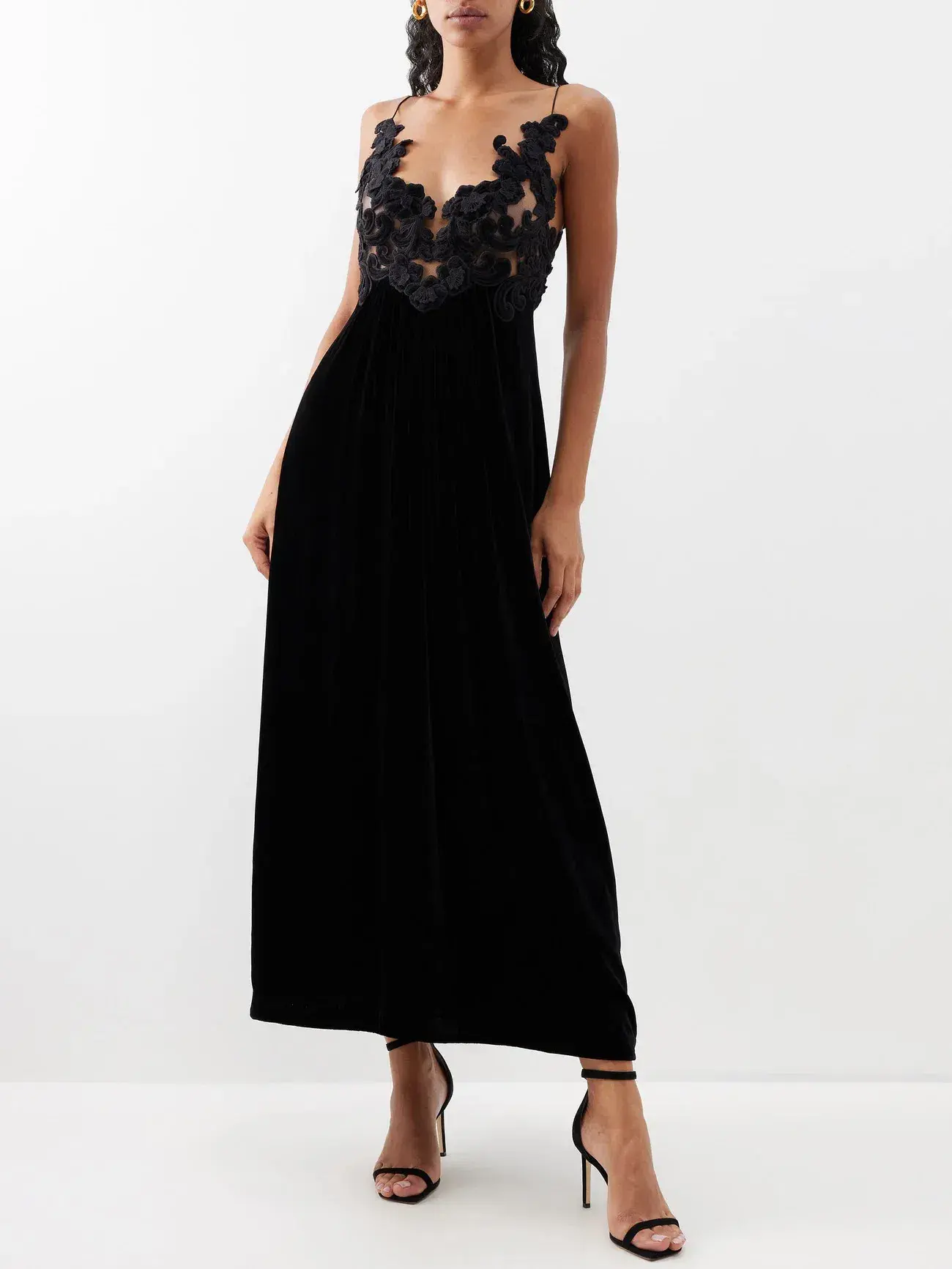 Zimmermann Sensory Bodice Velvet Slip Dress Black Size 3 / AU 12-14 - Image 1